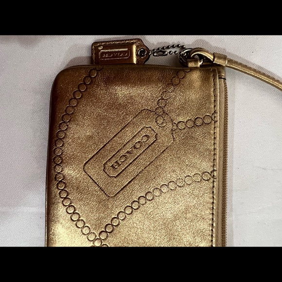 Coach gold wristlet, like new - Picture 3 of 6